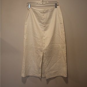 White Banana Republic Button Midi Skirt